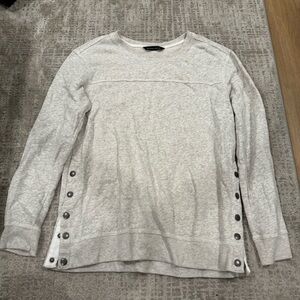 Gray Button-Detail Sweater